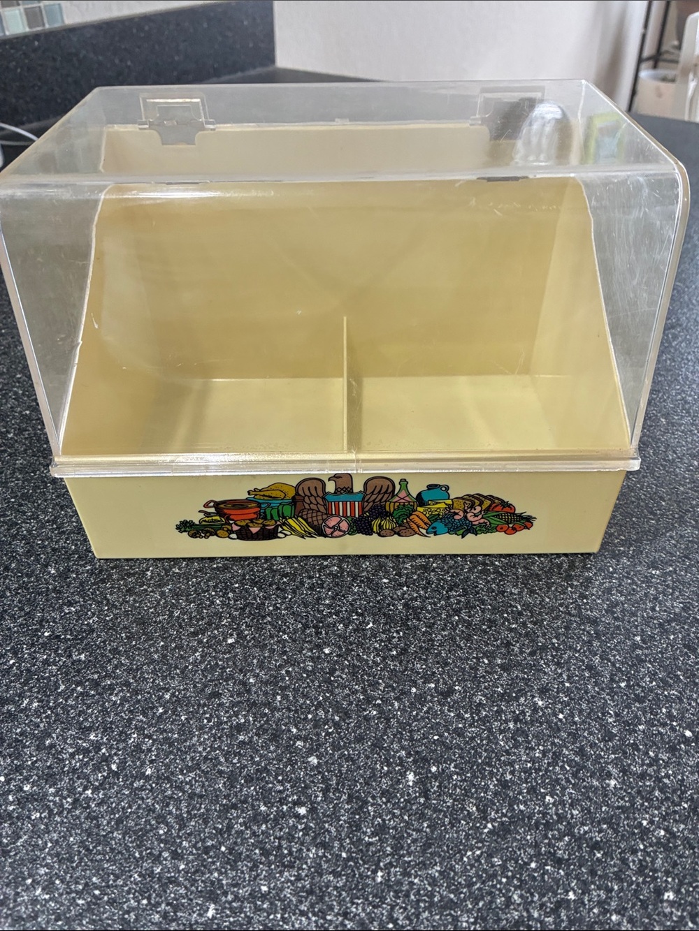Vintage 1973 McCall’s great American plastic recipe card box